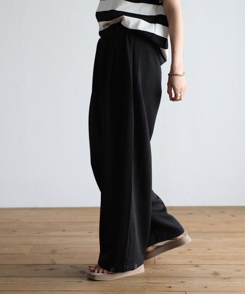 ap retro（アプレトロ）の「【_____m.weコラボ】ダイバーギャザータックワイドパンツ/裾ボタンパンツ　２WAYパンツ（その他パンツ・レディース・ブラック/グリーン/アイボリー/ブルー/ブラウン/グレイッシュブルー・FREE）」の17枚目の写真