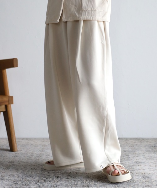 ap retro（アプレトロ）の「【_____m.weコラボ】ダイバーギャザータックワイドパンツ/裾ボタンパンツ　２WAYパンツ（その他パンツ・レディース・ブラック/グリーン/アイボリー/ブルー/ブラウン/グレイッシュブルー・FREE）」の7枚目の写真