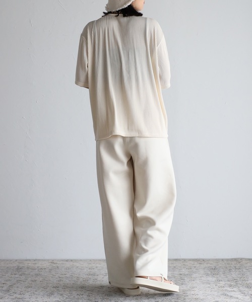 ap retro（アプレトロ）の「【_____m.weコラボ】ダイバーギャザータックワイドパンツ/裾ボタンパンツ　２WAYパンツ（その他パンツ・レディース・ブラック/グリーン/アイボリー/ブルー/ブラウン/グレイッシュブルー・FREE）」の13枚目の写真