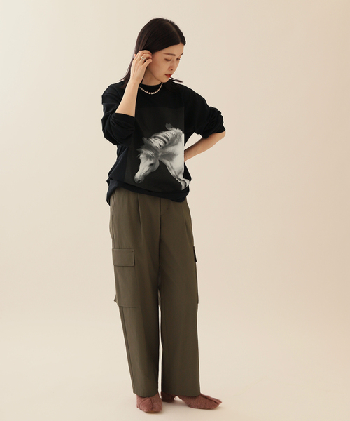 JANESMITH（ジェーンスミス）の「【JANE SMITH/ジェーンスミス】HORSE No.1 LONG SLEEVE T-SHIR：カットソー（Tシャツ/カットソー・レディース・ホワイト/ブラック・MEDIUM）」の3枚目の写真