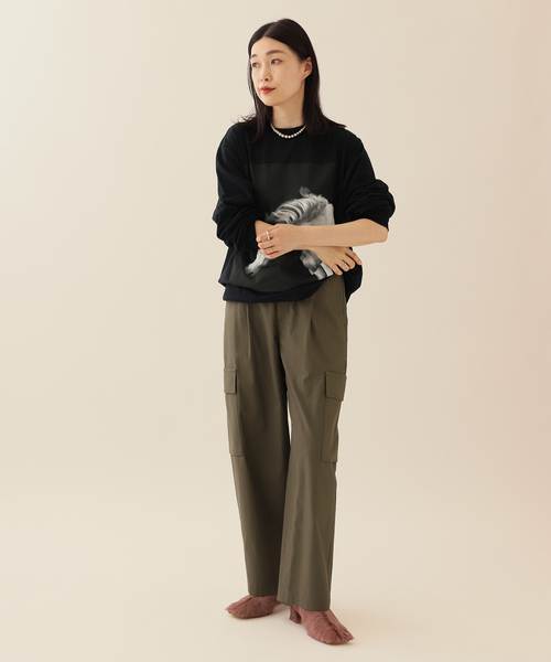 JANESMITH（ジェーンスミス）の「【JANE SMITH/ジェーンスミス】HORSE No.1 LONG SLEEVE T-SHIR：カットソー（Tシャツ/カットソー・レディース・ホワイト/ブラック・MEDIUM）」の4枚目の写真