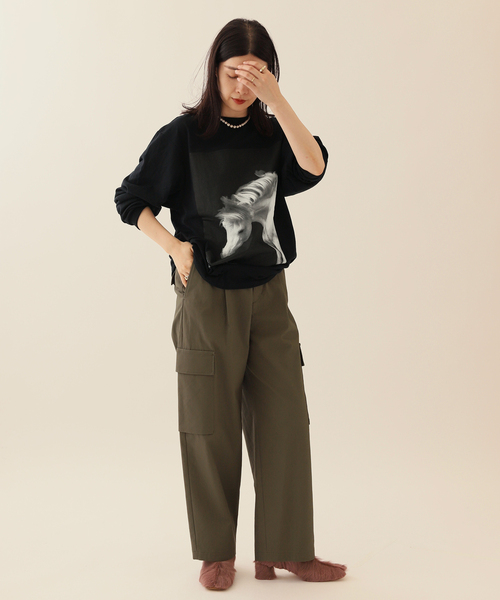 JANESMITH（ジェーンスミス）の「【JANE SMITH/ジェーンスミス】HORSE No.1 LONG SLEEVE T-SHIR：カットソー（Tシャツ/カットソー・レディース・ホワイト/ブラック・MEDIUM）」の7枚目の写真