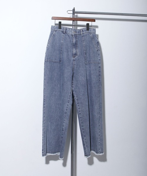 NILWAY（ニルウェイ）の「カットオフベイカーデニムワイドストレートパンツ（デニムパンツ・メンズ・オフホワイト/サックスブルー/インディゴブルー・SMALL/MEDIUM/LARGE）」の6枚目の写真