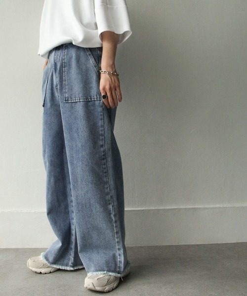 NILWAY（ニルウェイ）の「カットオフベイカーデニムワイドストレートパンツ（デニムパンツ・メンズ・オフホワイト/サックスブルー/インディゴブルー・SMALL/MEDIUM/LARGE）」の15枚目の写真