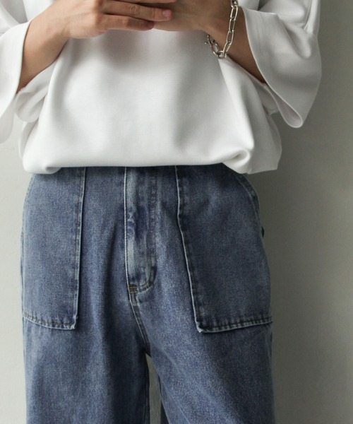 NILWAY（ニルウェイ）の「カットオフベイカーデニムワイドストレートパンツ（デニムパンツ・メンズ・オフホワイト/サックスブルー/インディゴブルー・SMALL/MEDIUM/LARGE）」の17枚目の写真