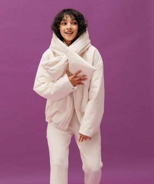 CITEN（シテン）の「＜CITEN＞パデットテントライン コート（その他アウター・レディース・ブラック/オフホワイト・FREE）」の2枚目の写真