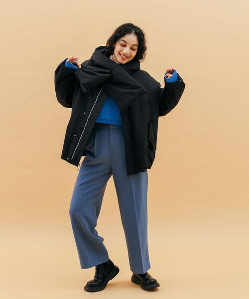 CITEN（シテン）の「＜CITEN＞パデットテントライン コート（その他アウター・レディース・ブラック/オフホワイト・FREE）」の3枚目の写真