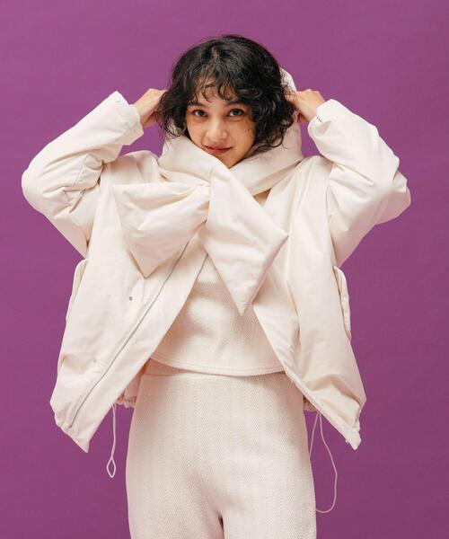 CITEN（シテン）の「＜CITEN＞パデットテントライン コート（その他アウター・レディース・ブラック/オフホワイト・FREE）」の10枚目の写真