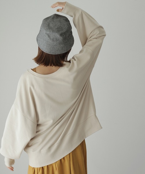 Crisp（クリスプ）の「2wayスウェットカーディガン（カーディガン/ボレロ・レディース・アイボリー/ブラック/グリーン/パープル・FREE）」の19枚目の写真