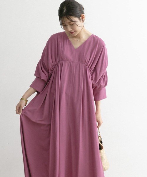 URBAN RESEARCH ROSSO（アーバンリサーチロッソ）の「ギャザーボリュームワンピース（ワンピース・レディース・グレー系その他/ピンク系その他・FREE）」の3枚目の写真