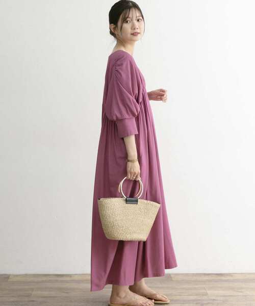 URBAN RESEARCH ROSSO（アーバンリサーチロッソ）の「ギャザーボリュームワンピース（ワンピース・レディース・グレー系その他/ピンク系その他・FREE）」の6枚目の写真