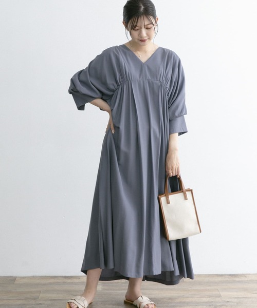 URBAN RESEARCH ROSSO（アーバンリサーチロッソ）の「ギャザーボリュームワンピース（ワンピース・レディース・グレー系その他/ピンク系その他・FREE）」の8枚目の写真