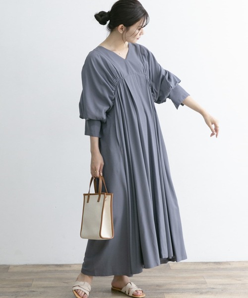 URBAN RESEARCH ROSSO（アーバンリサーチロッソ）の「ギャザーボリュームワンピース（ワンピース・レディース・グレー系その他/ピンク系その他・FREE）」の9枚目の写真