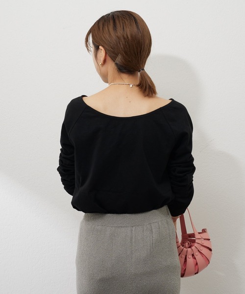 SHENERY（シーナリー）の「ラウンドネックカットソー（Tシャツ/カットソー・レディース・ブラック/ベージュ・FREE）」の6枚目の写真