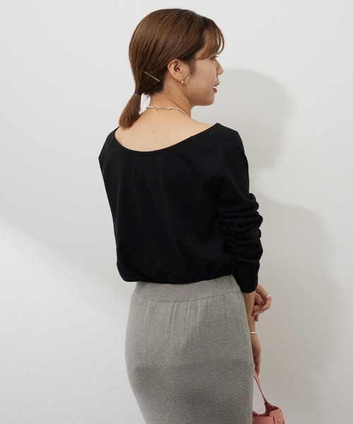 SHENERY（シーナリー）の「ラウンドネックカットソー（Tシャツ/カットソー・レディース・ブラック/ベージュ・FREE）」の5枚目の写真