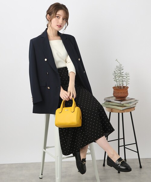 couture brooch（クチュールブローチ）の「◆【ON・OFF問わず着回し】ゴールドカラー釦 ダブルブレストジャケット（テーラードジャケット・レディース・ネイビー/ブラウン系2・40/38/42）」の7枚目の写真