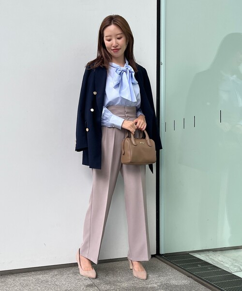 couture brooch（クチュールブローチ）の「◆【ON・OFF問わず着回し】ゴールドカラー釦 ダブルブレストジャケット（テーラードジャケット・レディース・ネイビー/ブラウン系2・40/38/42）」の8枚目の写真