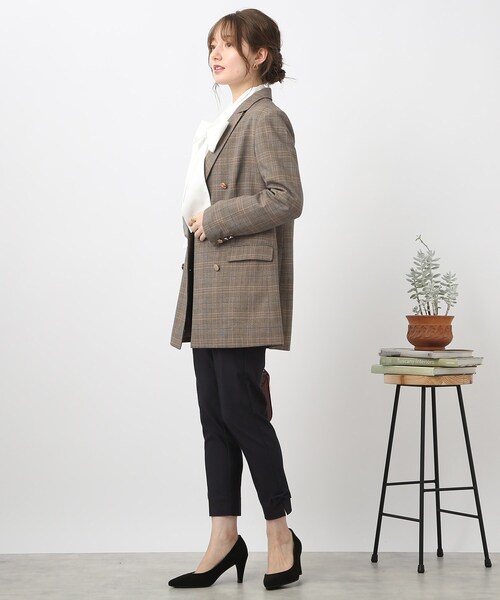 couture brooch（クチュールブローチ）の「◆【ON・OFF問わず着回し】ゴールドカラー釦 ダブルブレストジャケット（テーラードジャケット・レディース・ネイビー/ブラウン系2・40/38/42）」の14枚目の写真