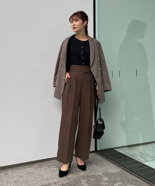 couture brooch（クチュールブローチ）の「◆【ON・OFF問わず着回し】ゴールドカラー釦 ダブルブレストジャケット（テーラードジャケット・レディース・ネイビー/ブラウン系2・40/38/42）」の16枚目の写真