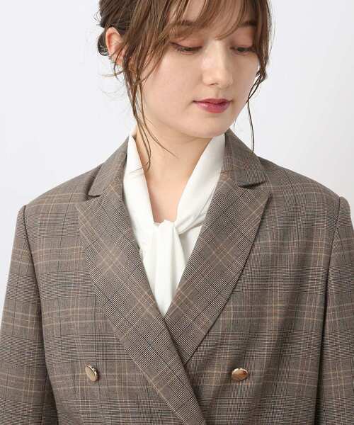 couture brooch（クチュールブローチ）の「◆【ON・OFF問わず着回し】ゴールドカラー釦 ダブルブレストジャケット（テーラードジャケット・レディース・ネイビー/ブラウン系2・40/38/42）」の21枚目の写真