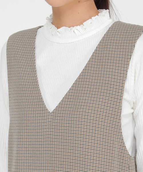 ikka（イッカ）の「ウーリッシュフラノジャンパースカート（ジャンパースカート・レディース・ブラック/ブラウン系その他・M/L）」の13枚目の写真