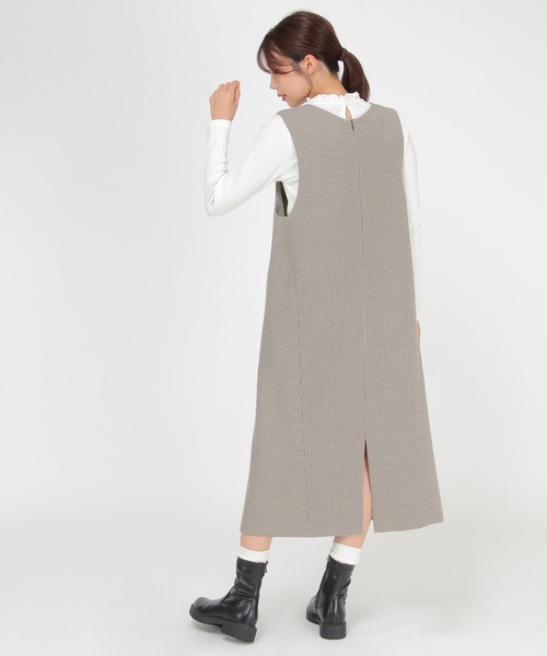 ikka（イッカ）の「ウーリッシュフラノジャンパースカート（ジャンパースカート・レディース・ブラック/ブラウン系その他・M/L）」の10枚目の写真