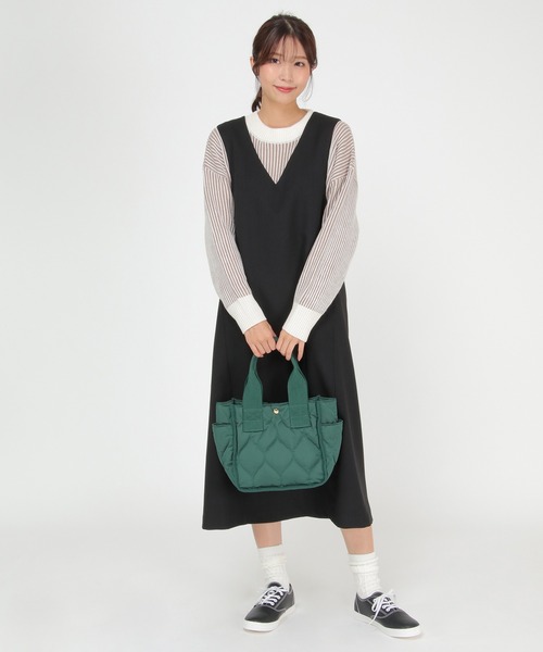 ikka（イッカ）の「ウーリッシュフラノジャンパースカート（ジャンパースカート・レディース・ブラック/ブラウン系その他・M/L）」の5枚目の写真