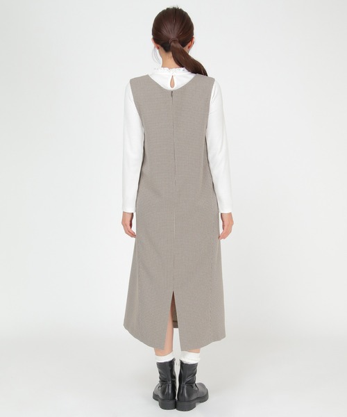 ikka（イッカ）の「ウーリッシュフラノジャンパースカート（ジャンパースカート・レディース・ブラック/ブラウン系その他・M/L）」の14枚目の写真