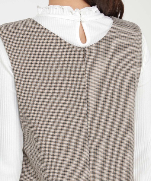 ikka（イッカ）の「ウーリッシュフラノジャンパースカート（ジャンパースカート・レディース・ブラック/ブラウン系その他・M/L）」の11枚目の写真