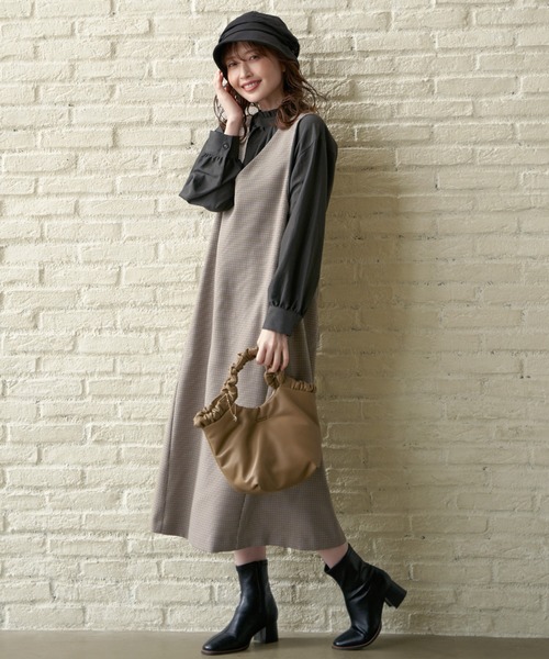 ikka（イッカ）の「ウーリッシュフラノジャンパースカート（ジャンパースカート・レディース・ブラック/ブラウン系その他・M/L）」の19枚目の写真