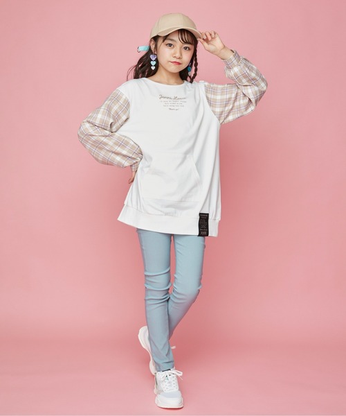 JENNI love（ジェニィラブ）の「美脚ウルトラストレッチスキニーパンツ（その他パンツ・キッズ・サックスブルー/ラベンダー/ブラック/チェック・140cm/150cm/160cm/130cm）」の19枚目の写真