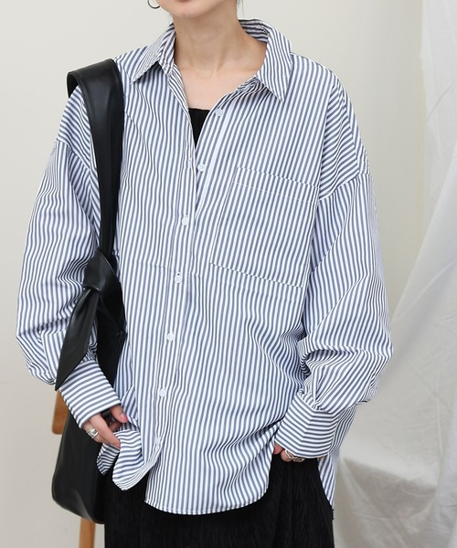 COLONY 2139（コロニートゥーワンスリーナイン）の「ストライプ長袖シャツ（シャツ/ブラウス・レディース・パープル/ネイビー/ブラック・FREE）」の20枚目の写真