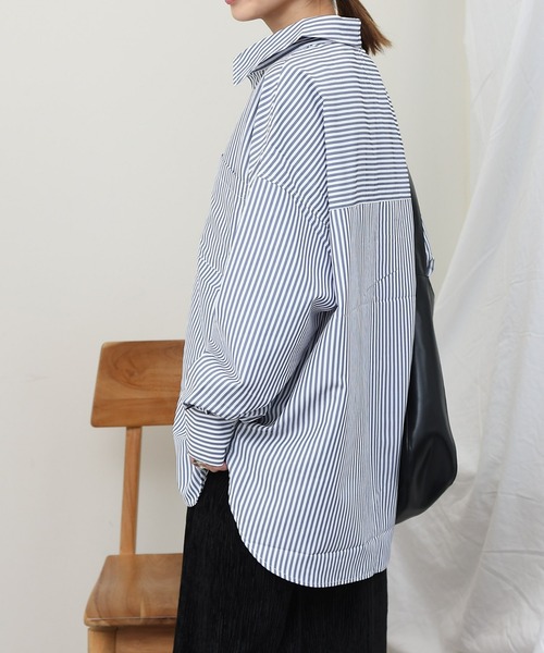 COLONY 2139（コロニートゥーワンスリーナイン）の「ストライプ長袖シャツ（シャツ/ブラウス・レディース・パープル/ネイビー/ブラック・FREE）」の22枚目の写真