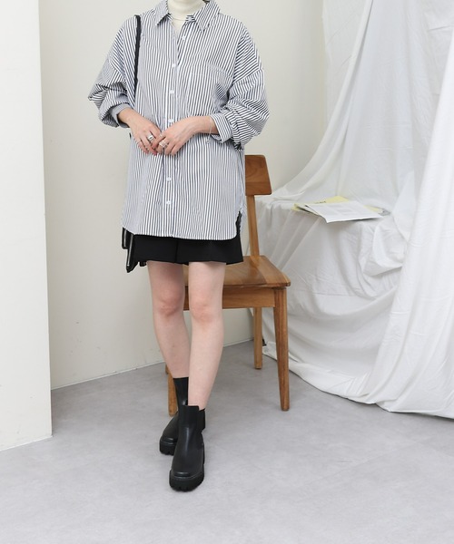COLONY 2139（コロニートゥーワンスリーナイン）の「ストライプ長袖シャツ（シャツ/ブラウス・レディース・パープル/ネイビー/ブラック・FREE）」の10枚目の写真