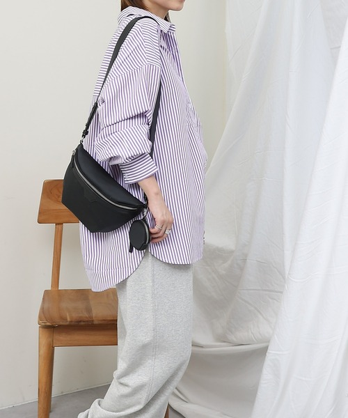 COLONY 2139（コロニートゥーワンスリーナイン）の「ストライプ長袖シャツ（シャツ/ブラウス・レディース・パープル/ネイビー/ブラック・FREE）」の16枚目の写真