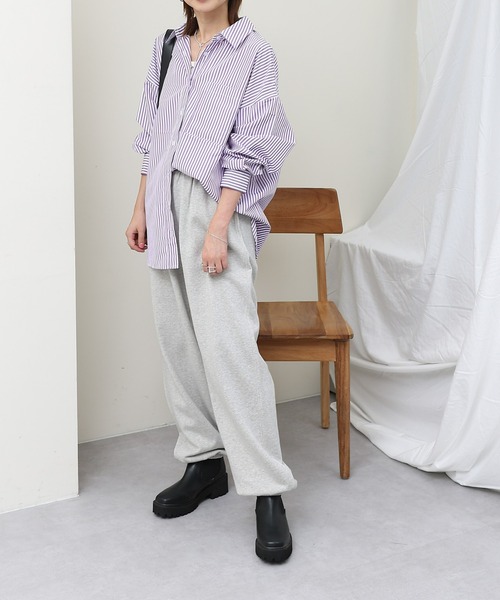 COLONY 2139（コロニートゥーワンスリーナイン）の「ストライプ長袖シャツ（シャツ/ブラウス・レディース・パープル/ネイビー/ブラック・FREE）」の17枚目の写真