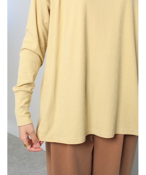 leswel（レスウェル）の「【M～5L 大きいサイズ】キレイめ テレコ タートルネック カットソー（Tシャツ/カットソー・レディース・ネイビー/ライトグレー/イエロー/オフホワイト・M/L/3L/5L/4L/LL）」の19枚目の写真