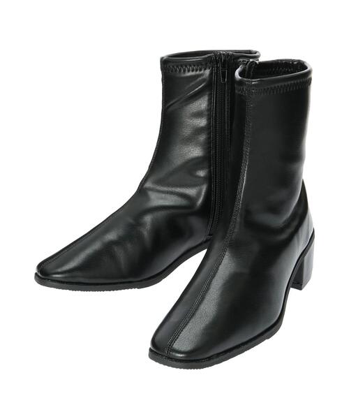 Te chichi TERRASSE(テチチテラス)の「チャンキーヒールスクエアショートブーツ(ブーツ・レディース・ブラック/ブラウン/オフホワイト・MEDIUM/LARGE)」の10枚目の写真