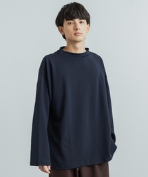 オーバーサイズ カットジョーゼット ワイドハイネックロングTシャツ