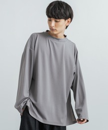 オーバーサイズ カットジョーゼット ワイドハイネックロングTシャツ
