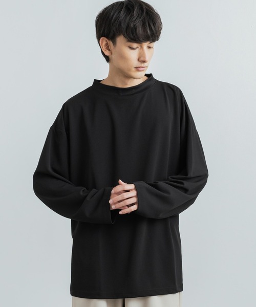 Rocky Monroe(ロッキーモンロー)の「オーバーサイズ カットジョーゼット ワイドハイネックロングTシャツ(Tシャツ/カットソー・メンズ・ホワイト/チャコールグレー/ブラック/グレー/ベージュ/ネイビー/ブラウン・M/L)」の11枚目の写真