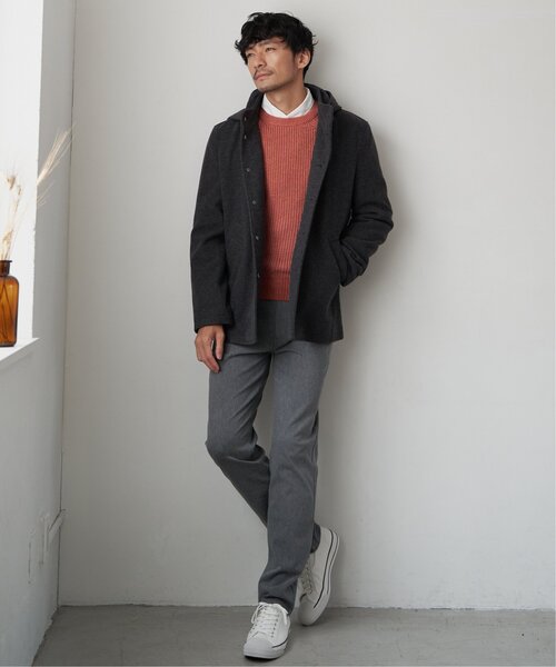 ikka(イッカ)の「【洗える/抗菌防臭】抗菌畦クル-ネックニット(ニット/セーター・メンズ・グレー/オレンジ/グリーン/ネイビー・S/M/L/XL)」の14枚目の写真