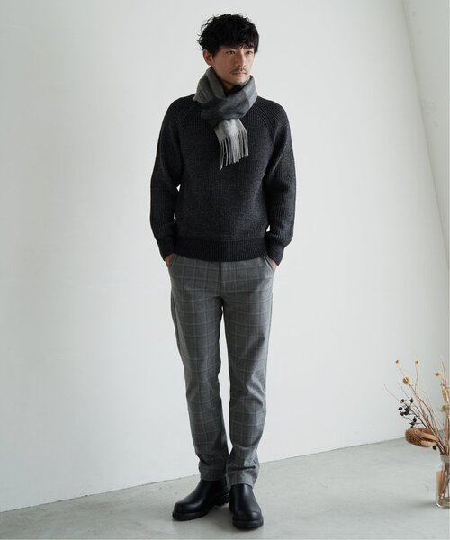 ikka(イッカ)の「【洗える/抗菌防臭】抗菌畦クル-ネックニット(ニット/セーター・メンズ・グレー/オレンジ/グリーン/ネイビー・S/M/L/XL)」の16枚目の写真