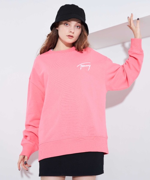 トミージーンズ トレーナー トップス ピンク TOMMY JEANS スウェット L