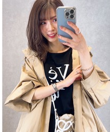toucher du brise | 【人気インフルエンサーyu_koさんコラボ】ラウンドヘム ロゴTシャツ(Tシャツ/カットソー)
