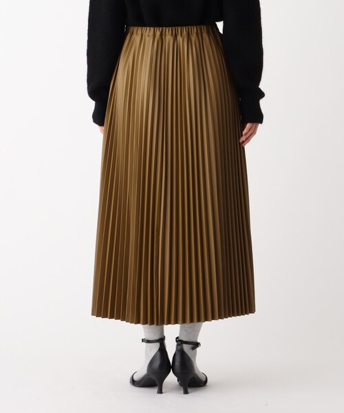 OPAQUE.CLIP（オペークドットクリップ）の「◆シンセティックレザー プリーツスカート（スカート・レディース・ブラック/イエロー/ブラウン系その他・38/36）」の6枚目の写真