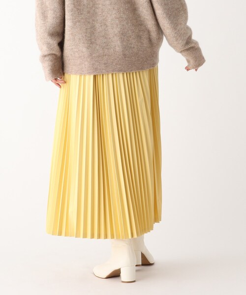 OPAQUE.CLIP（オペークドットクリップ）の「◆シンセティックレザー プリーツスカート（スカート・レディース・ブラック/イエロー/ブラウン系その他・38/36）」の14枚目の写真