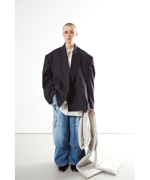 HED MAYNER(ヘドメイナー)の「OVERSIZED DB JACKET(テーラードジャケット・メンズ・グレー系その他・S)」の2枚目の写真