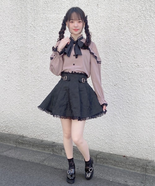 ROJITA（ロジータ）の「フラワージャガードスカパン（スカート・レディース・ブラック/ベージュ/マルチ・FREE）」の5枚目の写真