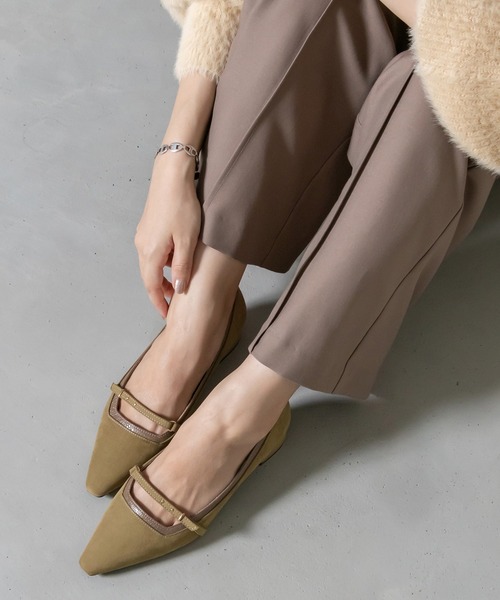 RANDA（ランダ）の「ベルトデザインスクエアカットパンプス（パンプス・レディース・ダークブラウン/ブラック/マスタード・23/23.5/24/24.5/25/22.5/25.5/22）」の3枚目の写真